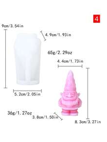 3D 圣诞系列老人圣诞老人 DIY 香薰蜡烛硅胶模具、侏儒树脂/石膏装饰模具、环氧树脂硅胶模具 - 彩色 - 查看 15