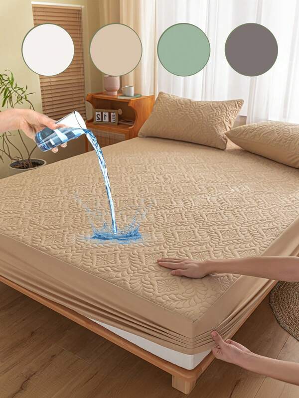 1 szt. Wodoodporne prześcieradło z dopasowaną gumką, pościel, prześcieradło, pokrowiec na materac, miękki i wygodny ochraniacz na materac, oddychający pokrowiec na łóżko, pyłoszczelna i antypoślizgowa konstrukcja, idealny prezent na Wielkanoc, prezent na Dzień Matki, idealny prezent świąteczny, do łóżek pojedynczych/podwójnych/pełnowymiarowych/king/queen, można prać w pralce (bez poszewki na poduszkę)