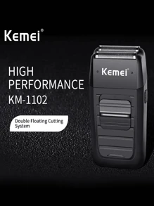 Kemei KM-1102 Electric Shaver For Men | USB Fast Charging, 90min Long-Lasting | Ultra-Lightweight & Hypoallergenic Blades | Perfect Gift For Dad, Husband, Valentine's Day | Best-Selling Affordable Luxury|Father's Day Gifts|Foil Shavers For Men - Black - View 5
