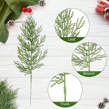 20 件/10 件人造松枝、假绿色植物茎、塑料圣诞装饰品 - DIY 节日配件 - 綠色 - 查看 3