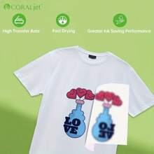 Coraljet 20 50 张 8.5 英寸 X 11 英寸 A4 优质热升华纸浅色多种尺寸转印到马克杯、T 恤、涤纶和硬质基材上，兼容喷墨打印机﻿ 返校 - 白色 - 查看 9
