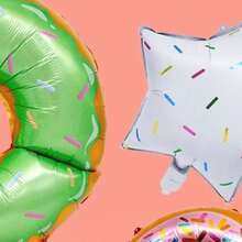 Kit 7 Globos Metálicos Dona Mordida Estrellas Azucar Fiesta - Multicolor - Ver 4