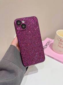 1pc Luxury Sparkling Sequined Rhinestone Decorated Phone Case With Lens Film, Compatible With IPhone 15/14/13/12/11/15 Pro Max/14 Pro Max/13 Pro Max/12 Pro Max/11 Pro Max/15 Pro/14 Pro/13 Pro/12 Pro/14 Plus