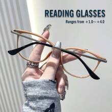 Unisex Presbyopic Glasses, Fashion Reading Glasses, Computer Glasses, Anti-Glare, Compact Oval Frame, Convenient Carrying Design Suitable For All Face Shapes Halloween