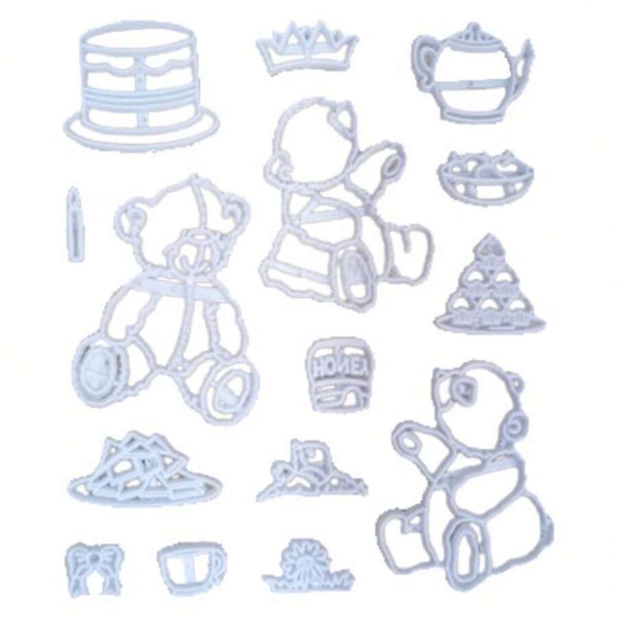 Plastic Bookmark Teddy Bear Cupcake Honey Cup Mug Birthday Cake Candle Bow - 薄荷藍 - 查看 1