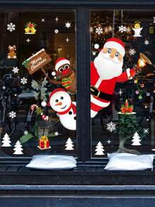 Stickers Static Window Glass Stickers Door Stickers Double-Sided Window Stickers 2PCS, Stickers, Wall Decal, Vinyl Decal For Home Decorations, Spring Decoration Items Refresh Your Home, Rama Decoration Stickers Christmas  Christmas Decor  Christmas Decorations Christmas Decoration Room Decor - Multicolor - View 1