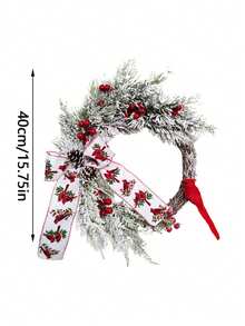 1 Stück Weihnachtskranz, Roter Kardinal Vogel Landhausstil Kranz Heim Wanddekoration, Künstlicher dekorativer Kranz für Haustür, beste Geschenke Heim Dekoration Weihnachtsdekorationen Raumdekoration Winter