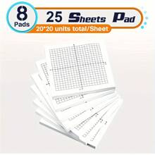 8 blokken grafiekpapier plaknotities 200 vellen 3 x 3 inch gelinieerde mini grafiekblokken klevende raster plaknotities zelfklevende notitieblokken voor kantoor school wiskunde benodigdheden