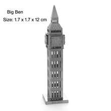 Rompecabezas de metal 3D DIY, kits de ensamblaje de modelos - Puente Golden Gate, Faro, Torre Inclinada de Pisa, Torre Eiffel, Árbol de Navidad, Regalos de Navidad, Rompecabezas 3D, Kit de modelo, Ben