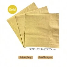 20 件/袋彩色餐巾，33 厘米见方，2 层纸，适用于派对、家庭、厨房、户外用餐、生日、红色、白色、金色、银色、黑色、亮黄色、橙色、紫色、粉色、深蓝色、多色可选、圣诞节 - 紅色 - 查看 15