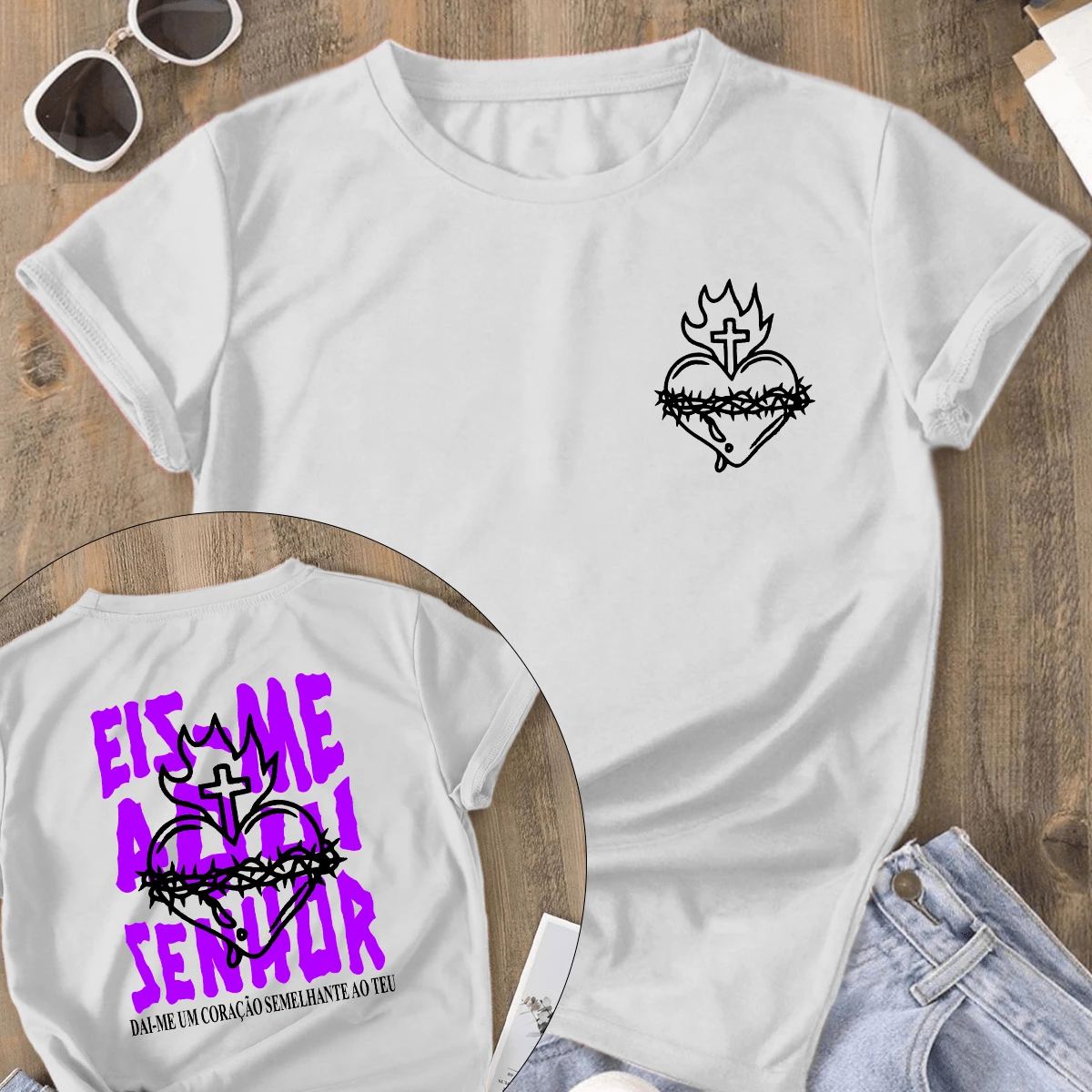 Women's T-Shirt Here I Am Sir - White - View 1