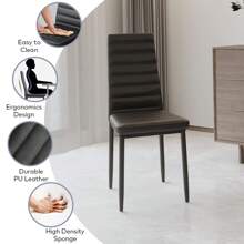 Asofer [2 Packages Shipping]Modern Dining Table Set Of 6,7-Piece Glass Dining Table Set, With PU Leather Chairs,  Kitchen Dining Table And Dining Chairs For Home, Kitchen, Living Room - Đá cẩm thạch - Xem 5