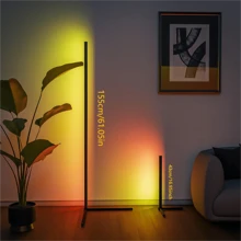 Multi Color Smart RGB Floor Coner Lamp With Music Sync, Modern 16 Million Color Changing Standing Mood Light With APP & Remote Control, DIY Modes & Timer For Bedroom Gaming Room Decor 155CM 40CM Floor Lamp For Living Room