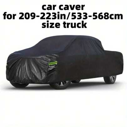 New All Weather Pickup Truck Cover, Waterproof Windproof UV Protection Car Cover, Fits 209-223in Trucks, Dust & Debris Resistant Outdoor Vehicle Protector