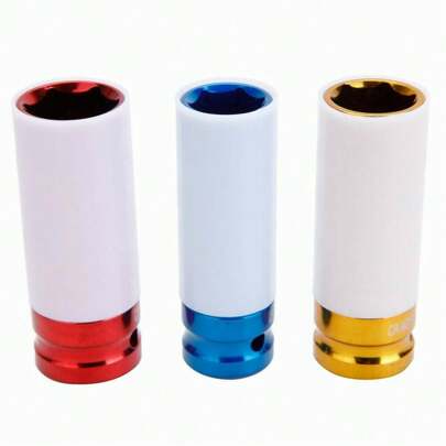  Froadp 3Pcs 78mm Long Cr-Mo Socket Set Ratchet Wrench Impact Sockets With 1/2" Drive 3 Sizes 17mm 19mm 21mm For Car Motorcycle Auto