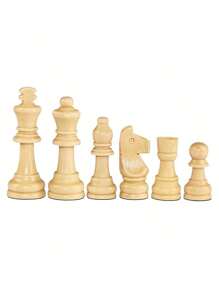 32 件 2.2 英寸木制棋子实木国际象棋套装棕色木制锦标赛木制棋子国际象棋游戏套件替换件，适合万圣节/圣诞节/感恩节的成人派对游戏
