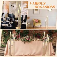 Candelabro de piso dorado con 5 brazos de 42.5" de alto, centro de mesa para candelabros, candelabro de metal para decoración de Navidad, boda, Halloween, fiesta en el hogar, decoración de habitaciones, regalos