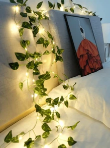 1PC 2M/5M/10M -20/50/100 Đèn dây LED giả hình dây leo trang trí phòng, Vòng hoa thường xuân nhân tạo Cây treo Lá xanh giả Trang trí thẩm mỹ phòng ngủ cho nhà vườn Tường cưới - nhiều màu - Xem 10