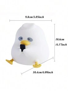 1pc 1200mAh Long-Lasting Silicone Duck Night Light, Adorable Design With 3 Brightness Levels And Timer Function, Perfect For Late-Night Work And Overtime Support - White - View 10