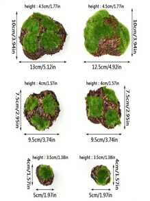 6 viên đá rêu nhân tạo, đồ trang trí cảnh quan rêu, bóng rêu mini đạo cụ sân vườn cho vườn cổ tích, hồ cá, đồ trang trí chậu cây cảnh - Nhiều màu - Xem 2