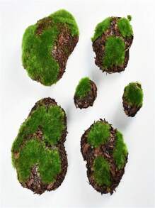 6 viên đá rêu nhân tạo, đồ trang trí cảnh quan rêu, bóng rêu mini đạo cụ sân vườn cho vườn cổ tích, hồ cá, đồ trang trí chậu cây cảnh - Nhiều màu - Xem 8