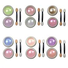 Chic & Fun Kit 12 Pots Of Holographic Chrome Powder Metallic Glitter Nails - Màu xanh Bạc hà - Xem 1