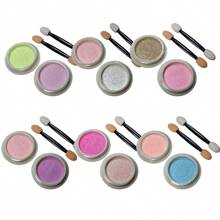 Chic & Fun Kit 12 Pots Of Holographic Chrome Powder Metallic Glitter Nails - Màu xanh Bạc hà - Xem 3