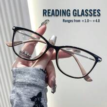 Unisex Presbyopic Glasses, Fashion Reading Glasses, Computer Glasses, Anti-Glare, Compact Oval Frame, Convenient Carrying Design Suitable For All Face Shapes Halloween