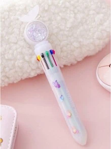 新款创意蝴蝶亮片紫色圆珠笔，一支笔10色，高显色压感多色笔，适合涂鸦，绘画，写日记，色彩鲜艳的可爱女孩多功能学习笔，是送礼的理想选择。 - 彩色 - 查看 15