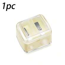 1 pieza Sacapuntas de maquillaje, apto para lápiz de cejas, delineador, lápiz de labios y otros cosméticos, sacapuntas de doble calibre grande y pequeño, con tapa protectora contra el polvo, maquillaje, barato, decoración de habitación, tocador, viaje, dormitorio, accesorios de maquillaje, barato, rellenos de calcetines, maquillaje, herramientas de maquillaje, cosas baratas, regalos, regalos para mujeres, regalos de Navidad, sorteos, viaje, cosas baratas, artículos esenciales de viaje - Negro - Ver 19