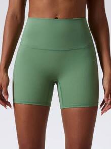 1 Piece High Stretch Nude Yoga Shorts Cycling Pants For Running Gym Cycling Sports Women Sweat Absorbent Breathable Tight Shorts