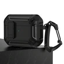 防震黑色/黑色网面/向日葵/迷彩绿蓝牙耳机保护套，适用于蓝牙耳机盒，防刮防摔 - 黑色 - 查看 4