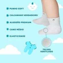 QLC SPORT Kit 6 Pairs Of Baby Up 02025 Cotton Mid-Calf Socks - Nhiều màu - Xem 2