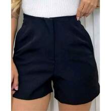 H.MODA WOMEN'S TAILORED SHORTS, HIGH WAIST WITH SIDE ZIPPER - màu đen - Xem 1