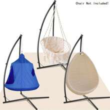 Hängestuhlgestell,Hängesessel Gestell mit haken, Höhenverstellbar Hängesesselgestell,Max Belastung 110 kg,Hängesitzständer für alle Arten von Stühlen,Gestell Hängesessel für Balkon,Terrasse,Garten - Schwarz - Übersicht 4