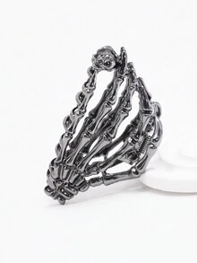 1pc Women Halloween Skeleton Claw Clip Stylish Party Punk Chic Hairpin Hair Accessory - Black - View 3
