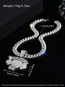 1pc Punk Alloy Jewelry Hiphop Full Rhinestone Pendant, Miami Charm Chain For Unisex - Hip Hop Pendant - View 11