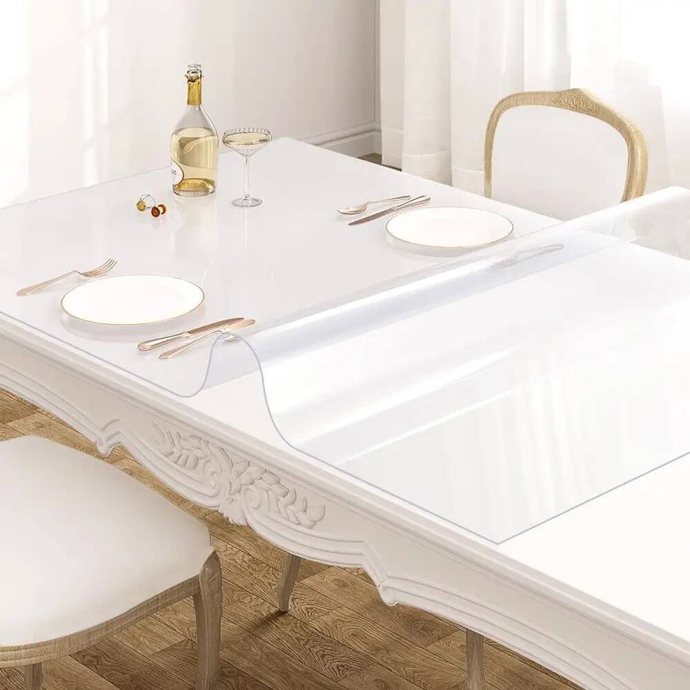 1pc Transparent Table Cloth, Waterproof, OilProof, HeatResistant PVC