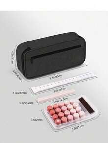 1pc Large Pencil Case, High Capacity Pencil Pouch, Stationery Pen Bag, Large Storage Capacity Bag, Fashionable Pencil Box For Girls - Black - View 2