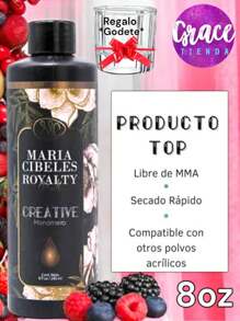 8 Ounces Red Fruits Acrylic Liquid Monomero Maria Cibeles Royalty Professional Use Acrylic Nails - 無色 - 查看 2