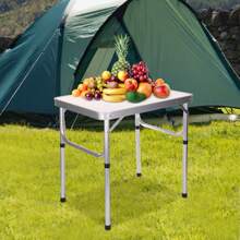 Small Camping Table Folding Picnic Table Outdoor Adjustable Height Kitchen Work Top For Home Party And Camping 44.5x57x60cm - Variant1 - View 3