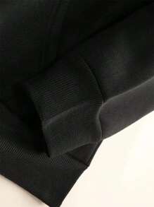 1pc Plus Size Men's Casual Graphic Slogan Print Hoodie Sweatshirt, Autumn/Winter, Long Sleeve Top