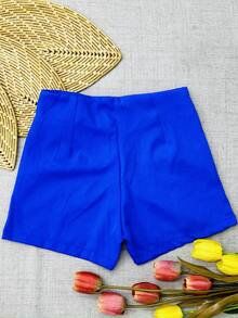 Women's Fashion Button-Down Shorts - Xanh đậm - Xem 5
