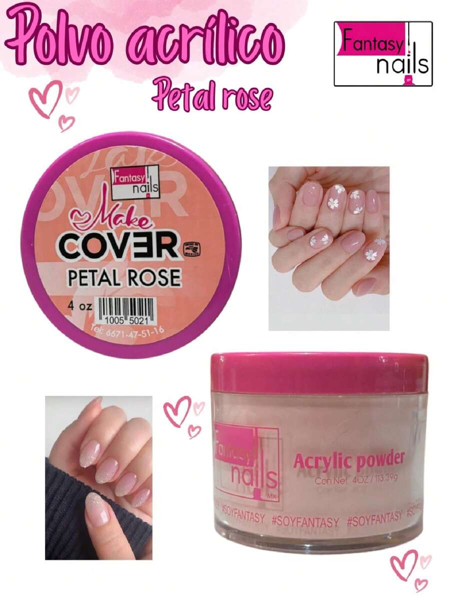 4 Onzas Acrilico PETAL ROSE para uñas - Blanco - Ver 1