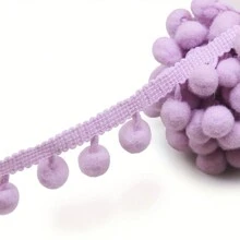 1 rollo/10 yardas Encaje de borlas de pompones con borlas de bola para ropa, cortinas y decoraciones de costura DIY a mano