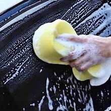 1pc/3pcs/5pcs Car Portable Compressed Cleaning Sponge, Large Vacuum Compressed Car Cleaning Sponge, Waxing Wooden Pulp Durable Sponge (Color And Packaging Random)