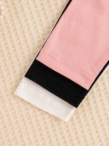 3pcs/Set Girls Valentine's Day Portrait, Letter, & Ballet Dancer Graphic Print Tops - Multicolor - View 10