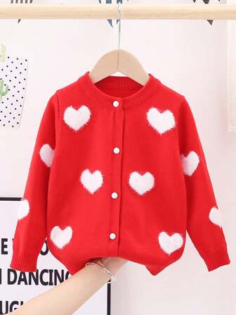 M.Dian xi Cardigan de punto para niñas, nuevo suéter de primavera con patrón de corazón de cachemir de visón para jóvenes