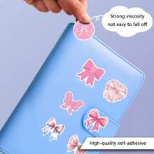 1 件蝴蝶结贴纸乙烯基美学贴纸，适用于剪贴簿、日记、笔记本电脑、保险杠、滑板、水瓶、电脑、手机、卡通、安全帽、汽车贴纸和贴花