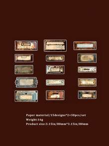 30pcs/Pack Vintage Distressed Steampunk Decorative Sticker Pack For Scrapbooking - Multicolor - View 15